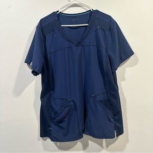 Scrubstar performance navy blue scrub top 2XL